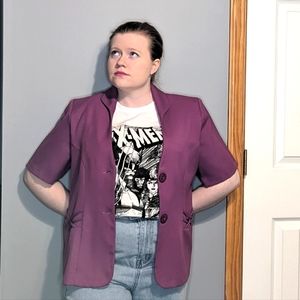 Plum Purple short sleeves blazer size 8ish